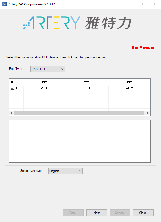 ArteryISPProgrammer_connect